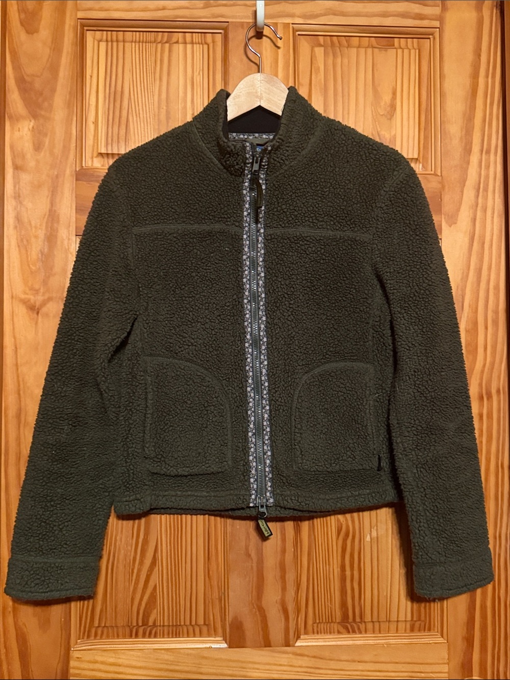 Horny Toad Olive Green Teddy Sherpa Zip Jacket